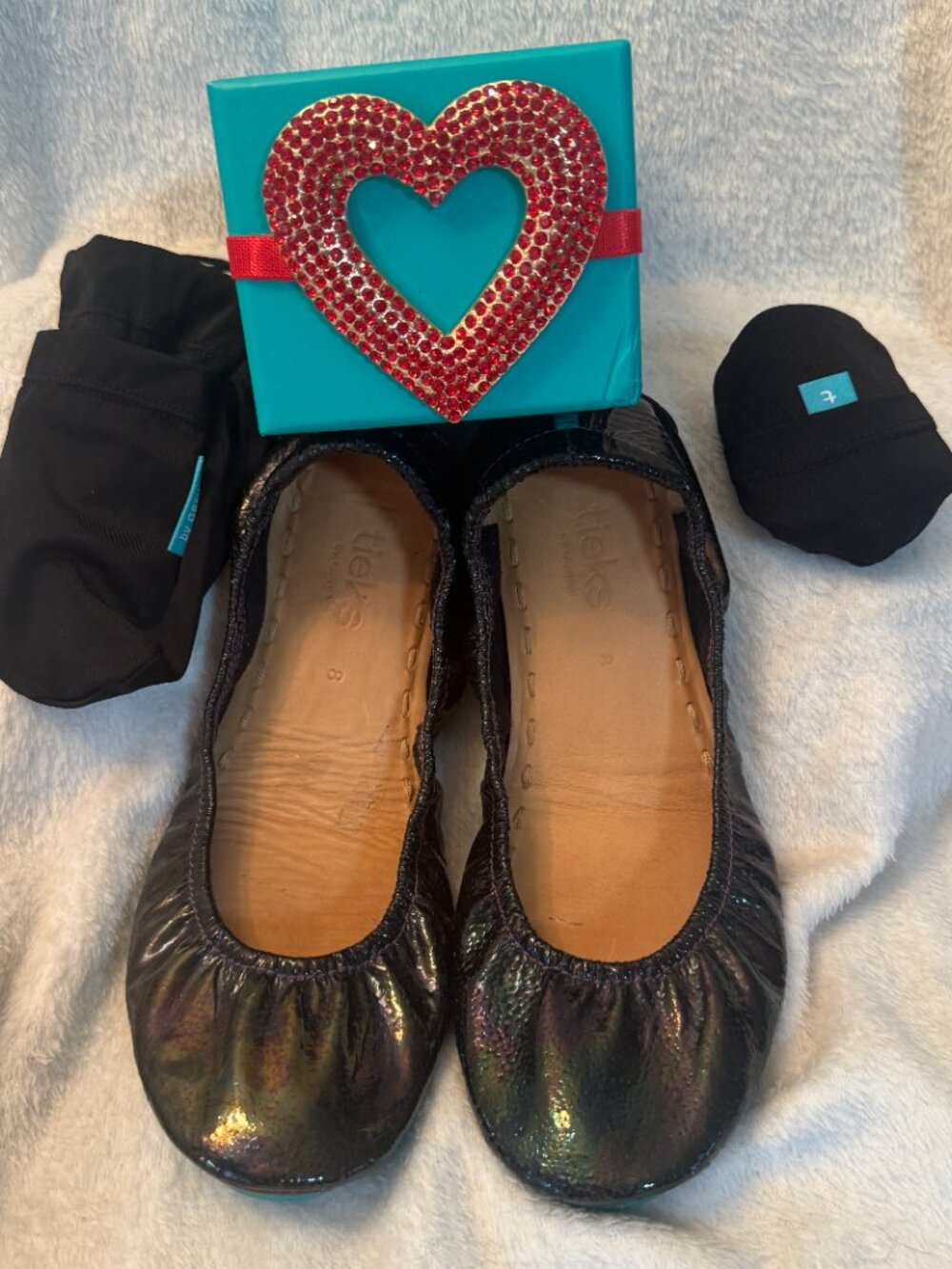 Arabian Nights Tieks size 8 with Box, Pouch/Bag and LE VD Crystal Heart Topper - Picture 15 of 17